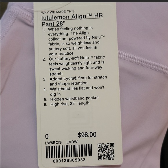 Lululemon Align HR Pant 28” - Picture 2 of 5